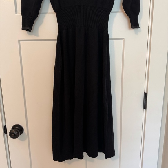 Unsubscribed Polo Cashmere Sweater Dress Black Midi Dress - Picture 4 of 7